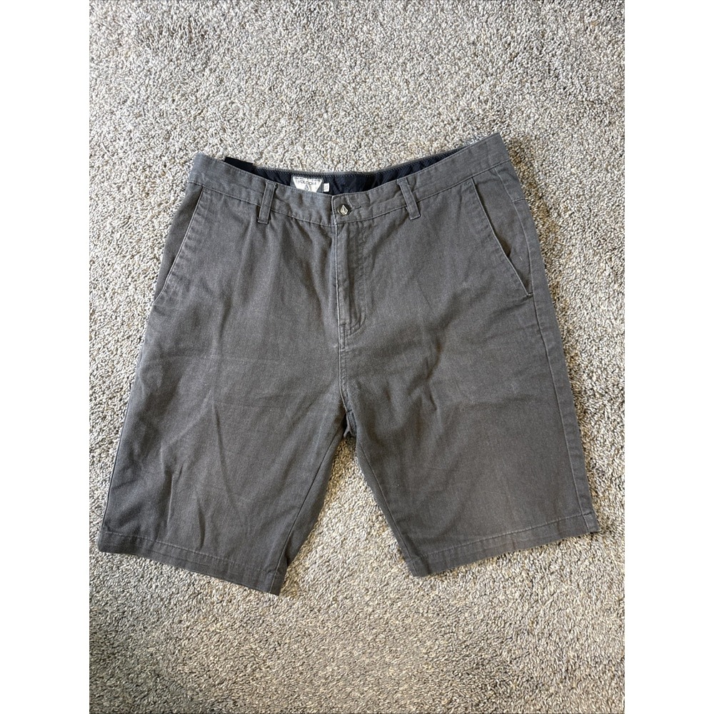 Volcom Men's Gray Chino Shorts Cotton 10.5"‎ Inseam Size 34